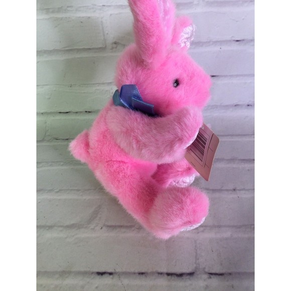 Main Joy Limited Pink Bunny Rabbit Plush Stuffed Animal Small Velvet Ears Feet - Picture 3 of 9